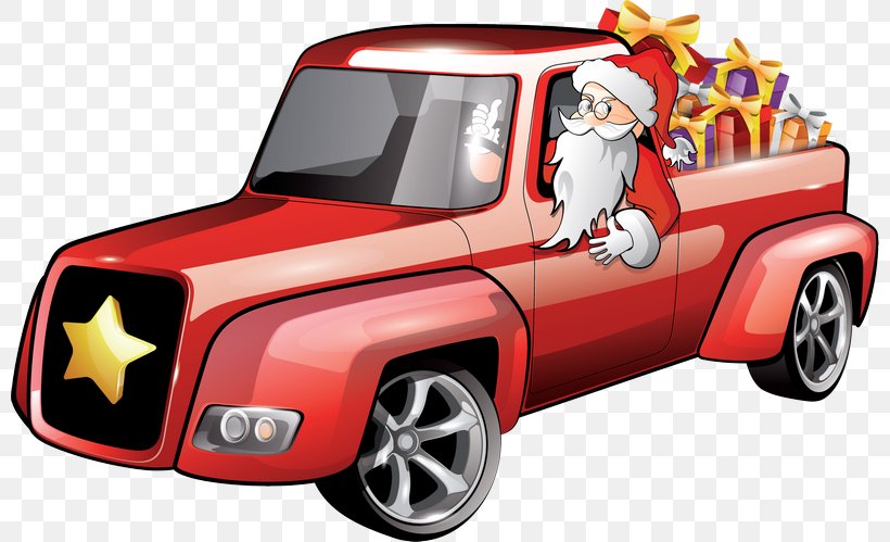 Santa Claus Car Christmas Illustration, PNG, 800x499px, Santa Claus, Automotive Design, Automotive Exterior, Brand, Car Download Free