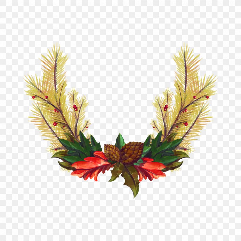 Christmas Wreath Garland Euclidean Vector, PNG, 2000x2000px, Wreath, Christmas, Christmas Card, Christmas Decoration, Christmas Ornament Download Free