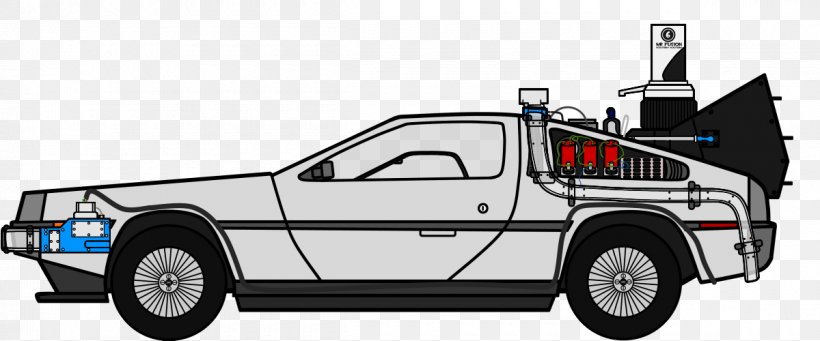 DeLorean DMC-12 Dr. Emmett Brown DeLorean Time Machine DeLorean Motor Company Back To The Future, PNG, 1200x500px, Delorean Dmc12, Art, Auto Part, Automotive Design, Automotive Exterior Download Free