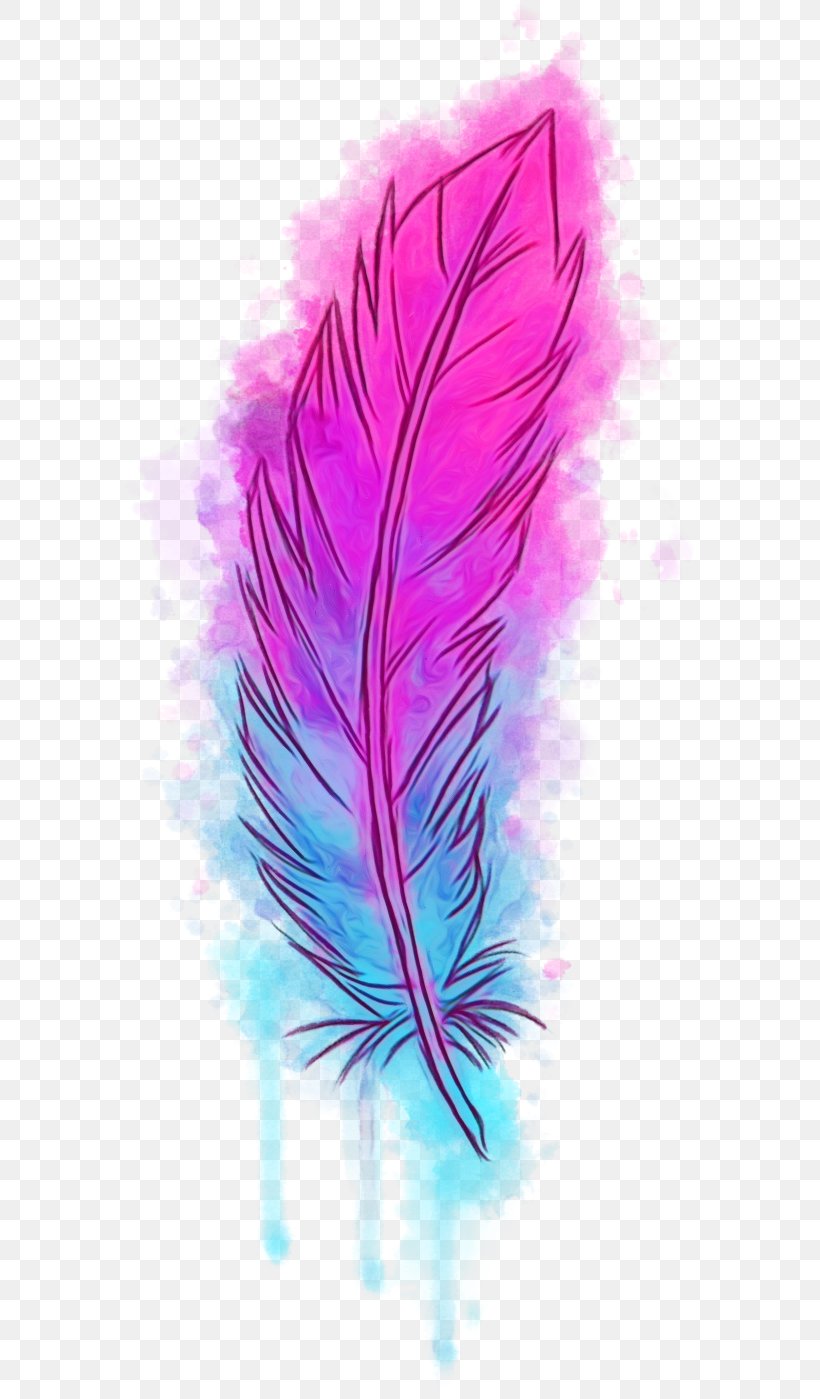Feather, PNG, 570x1399px, Watercolor, Fashion Accessory, Feather, Magenta, Paint Download Free