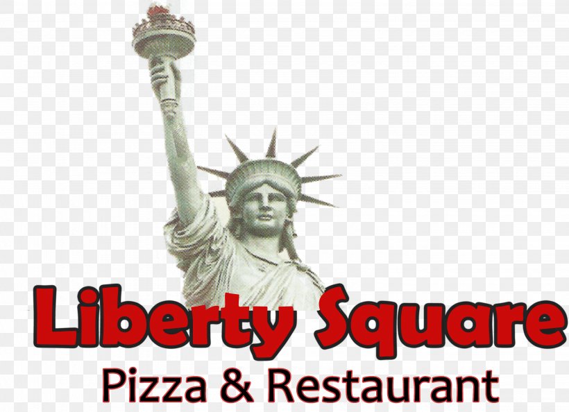 Liberty Square Pizza & Restaurant Statue Of Liberty Stone Sculpture, PNG, 3015x2187px, Statue Of Liberty, Brand, Liberty, Liberty Pizza, Logo Download Free