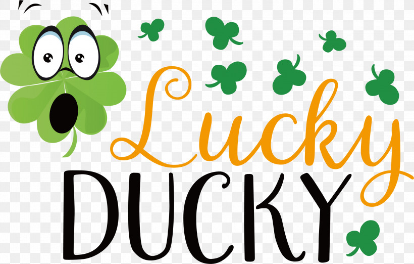 Lucky Ducky Patricks Day Saint Patrick, PNG, 3000x1910px, Patricks Day, Cartoon, Flower, Green, Happiness Download Free