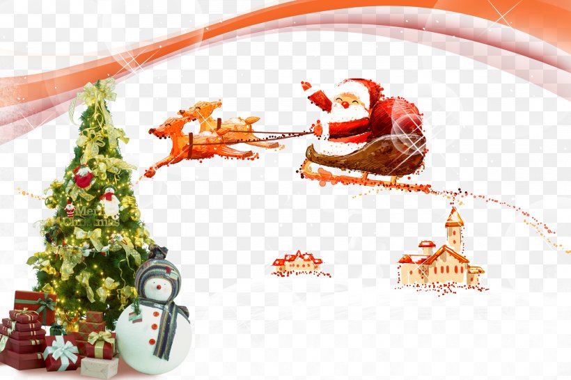 Santa Claus Christmas New Year's Day Poster, PNG, 3000x2000px, Santa Claus, Chinese New Year, Christmas, Christmas Decoration, Christmas Eve Download Free