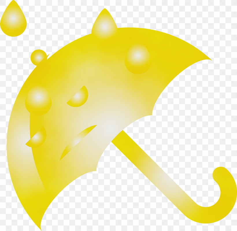 Yellow, PNG, 3000x2926px, Umbrella Rain, Paint, Watercolor, Wet Ink, Yellow Download Free