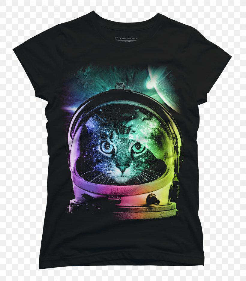 Cat Desktop Wallpaper T-shirt Astronaut Kitten, PNG, 2100x2400px, Cat, Astronaut, Black, Bluza, Brand Download Free