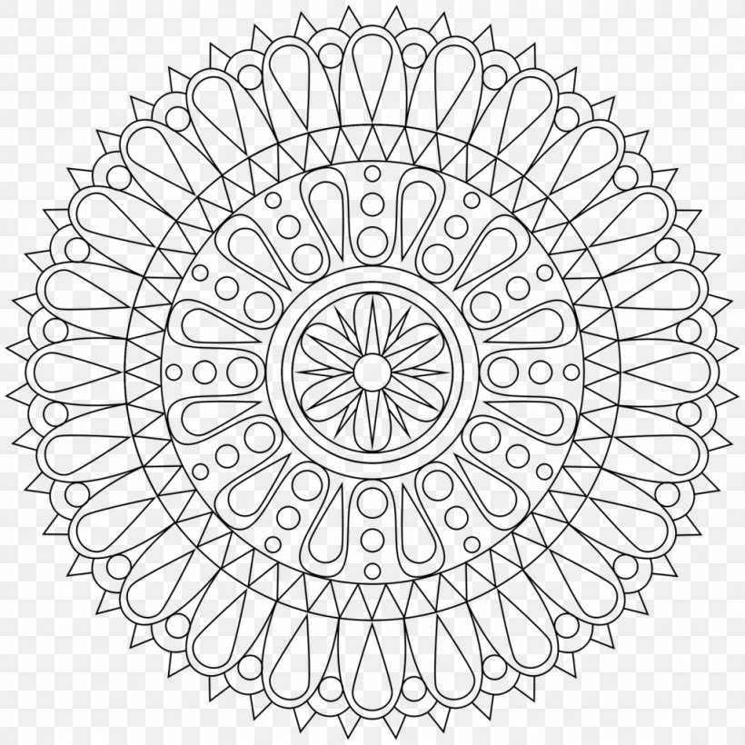 Coloring Book Mandala Meditation Adult, PNG, 1024x1024px, Coloring Book, Adult, Area, Black And White, Book Download Free