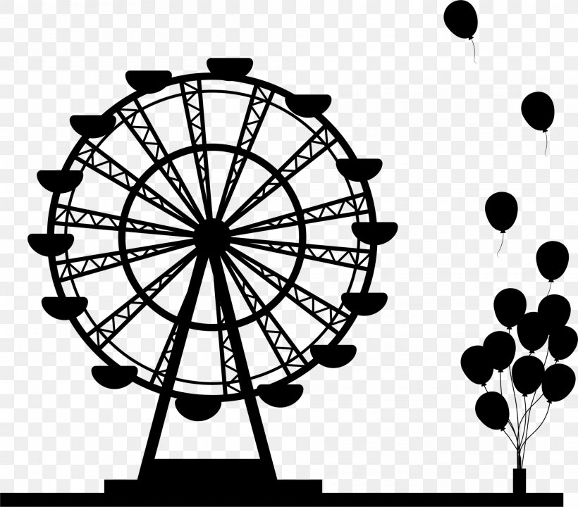 Ferris Wheel Silhouette Drawing, PNG, 2000x1758px, Ferris Wheel, Amusement Park, Black And White, Dart, Drawing Download Free