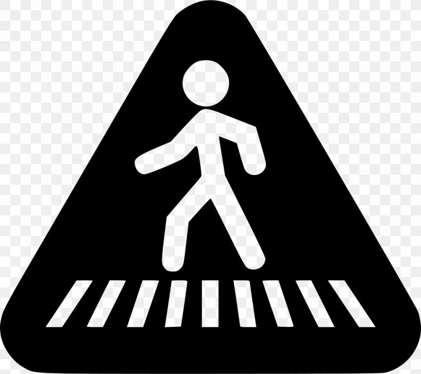 Pedestrian Crossing Traffic Sign, PNG, 980x872px, Pedestrian Crossing, Animation, Area, Black And White, Brand Download Free