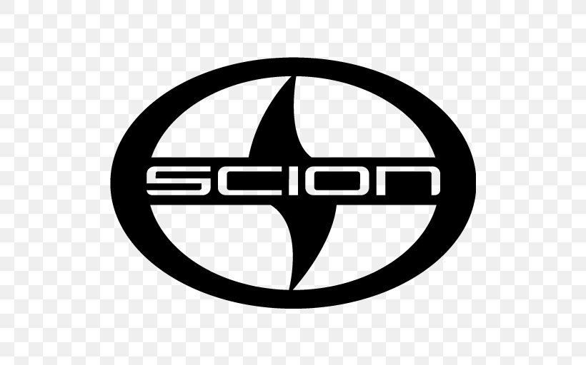 Scion TC Toyota Car Chrysler, PNG, 512x512px, Scion, Area, Black And White, Brand, Car Download Free