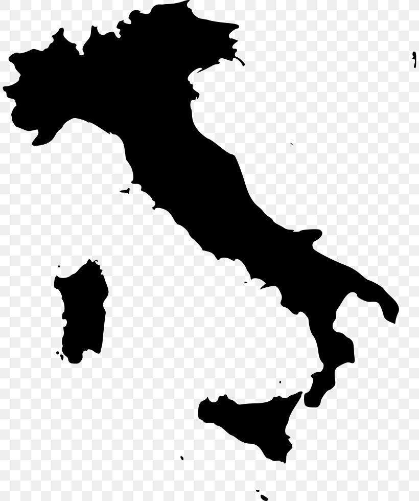 Italy Royalty-free Vector Map, PNG, 810x980px, Italy, Art, Black, Black And White, Carnivoran Download Free