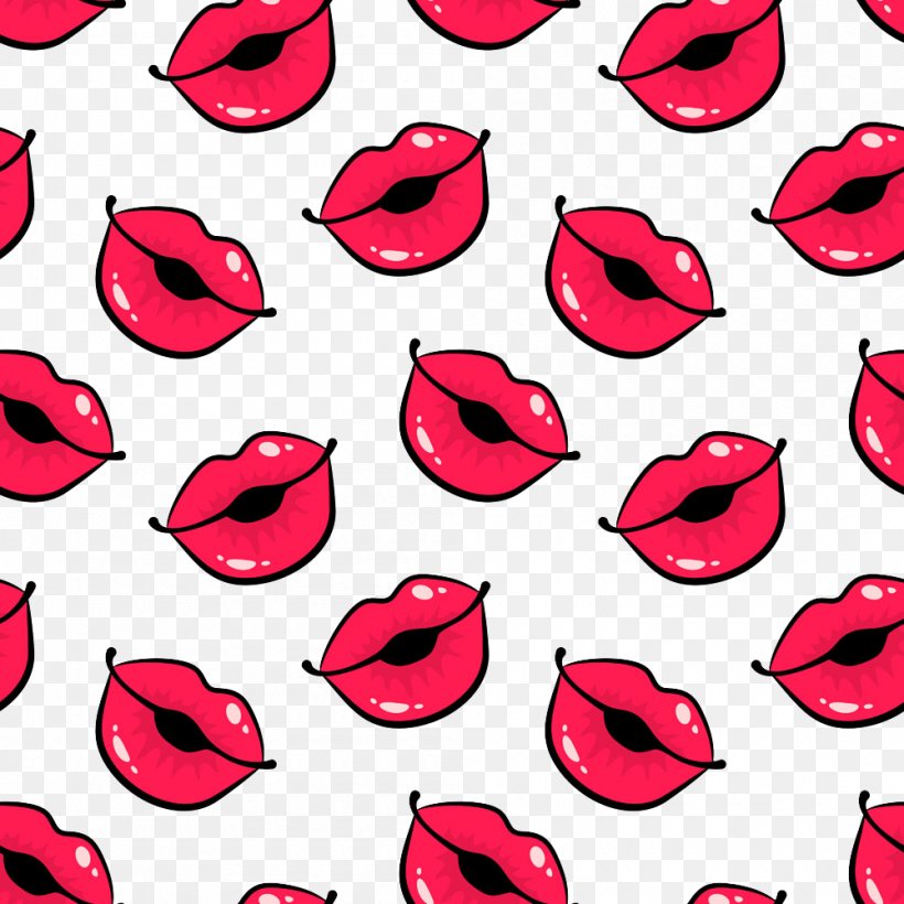 Red Lip, PNG, 1000x1000px, Red, Art, Black And White, Cartoon, Flower Download Free