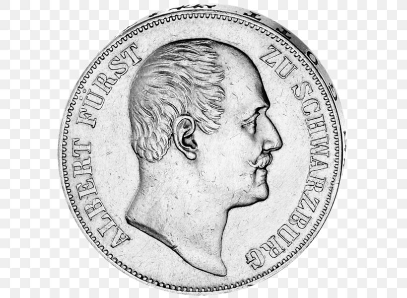 Silver Coin Vereinsthaler Thun's, PNG, 595x600px, Coin, Black And White, Currency, Head, History Download Free