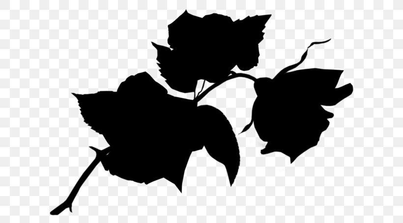 Clip Art Flowering Plant Silhouette Leaf, PNG, 640x455px, Flower, Black, Black M, Blackandwhite, Branching Download Free