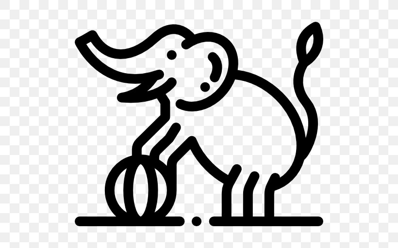 Elefante Vector, PNG, 512x512px, Indian Elephant, Area, Black And White, Cartoon, Elephantidae Download Free