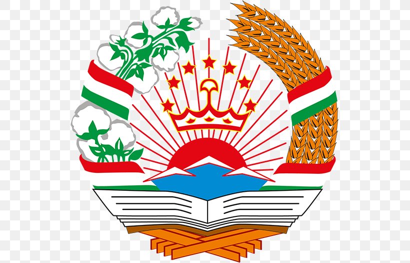 Emblem Of Tajikistan Tajik Soviet Socialist Republic Coat Of Arms Tajik Autonomous Soviet Socialist Republic, PNG, 537x525px, Tajikistan, Artwork, Coat Of Arms, Coat Of Arms Of Denmark, Crest Download Free