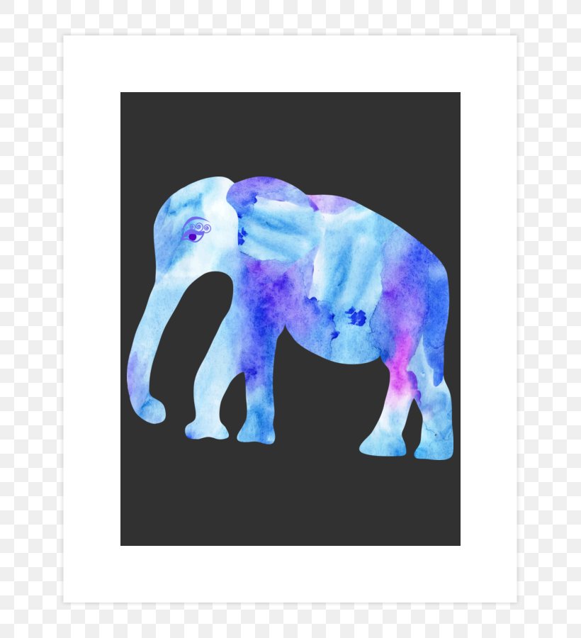 Indian Elephant African Elephant Canvas Print Watercolor Painting, PNG, 740x900px, Indian Elephant, African Elephant, Blue, Canvas, Canvas Print Download Free
