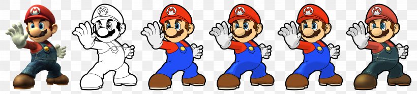Mario Bros. Super Smash Bros. Brawl Luigi Toad, PNG, 4029x916px, Mario Bros, Arm, Cartoon, Drawing, Luigi Download Free
