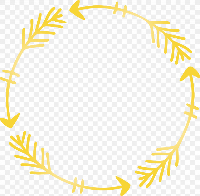 Boho Arrow Frame Boho Arrow, PNG, 3000x2956px, Boho Arrow Frame, Boho Arrow, Circle, Line, Yellow Download Free