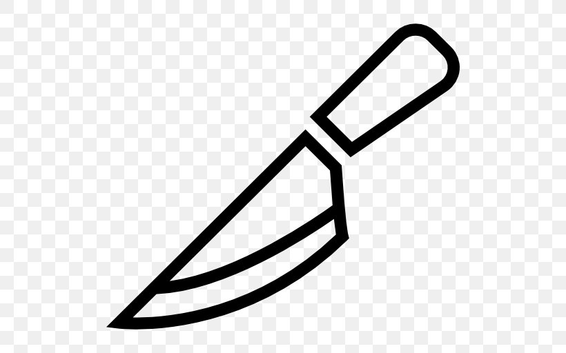 Knife Symbol Icon Design Kitchen Utensil, PNG, 512x512px, Knife, Area, Black And White, Fork, Icon Design Download Free