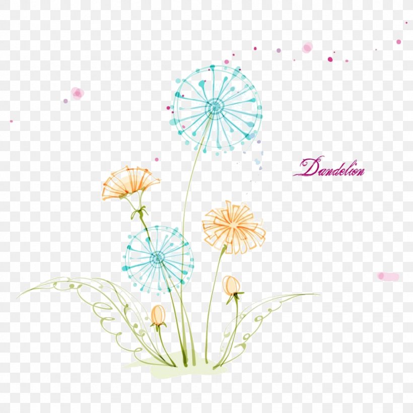 Common Dandelion Drawing Euclidean Vector Floral Design Visual Arts, PNG, 1024x1024px, Common Dandelion, Dandelion, Drawing, Flora, Floral Design Download Free