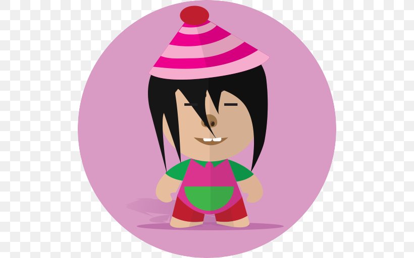 Cartoon Pink Clip Art Magenta Black Hair, PNG, 512x512px, Cartoon, Black Hair, Fictional Character, Magenta, Pink Download Free