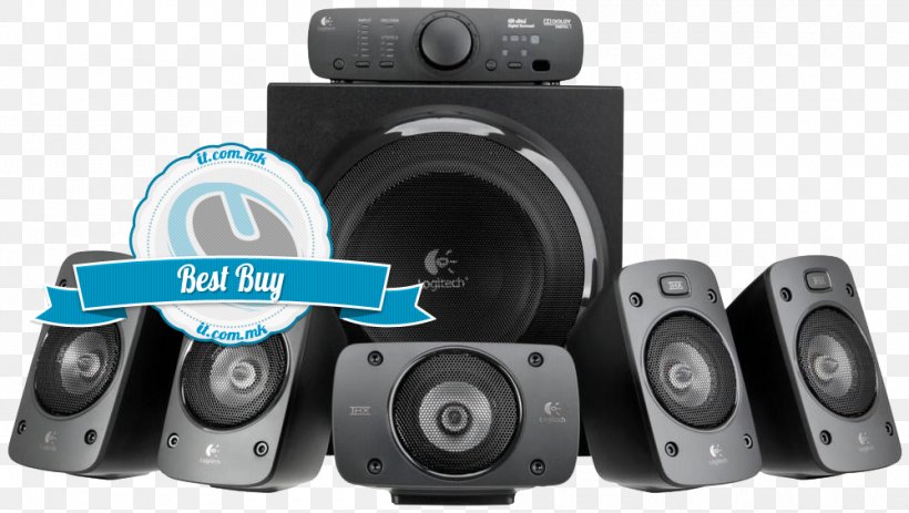 Logitech Z906 5.1 Surround Sound THX Loudspeaker Home Theater Systems, PNG, 1000x565px, 51 Surround Sound, Logitech Z906, Audio, Audio Equipment, Audio Power Download Free