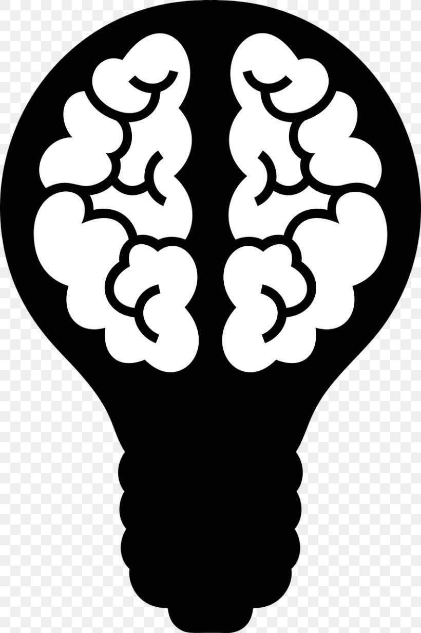 Incandescent Light Bulb Brain Cognitive Training Clip Art, PNG, 852x1280px, Light, Artwork, Black And White, Brain, Christmas Lights Download Free