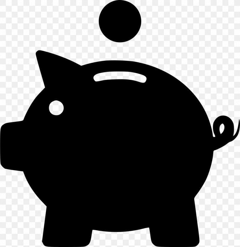 Saving Money Piggy Bank Clip Art, PNG, 950x980px, Saving, Bank, Black, Black And White, Carnivoran Download Free