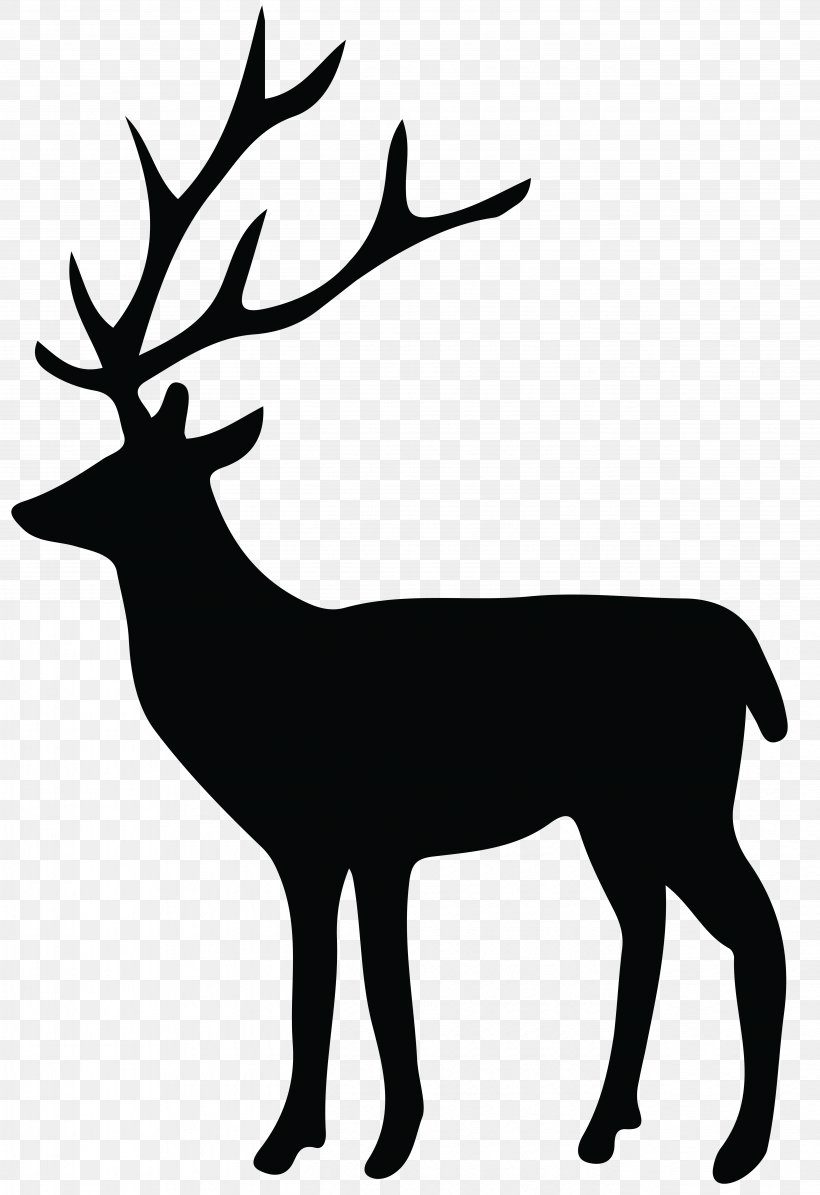 Reindeer Silhouette Whitetailed Deer Clip Art, PNG