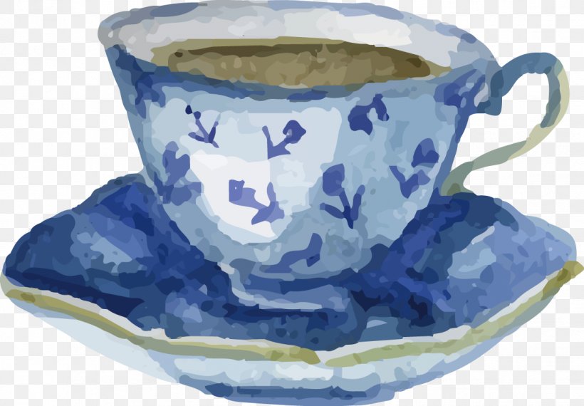 Watercolor Painting Drawing, PNG, 1133x788px, Watercolor Painting, Blue, Blue And White Porcelain, Ceramic, Coffee Cup Download Free
