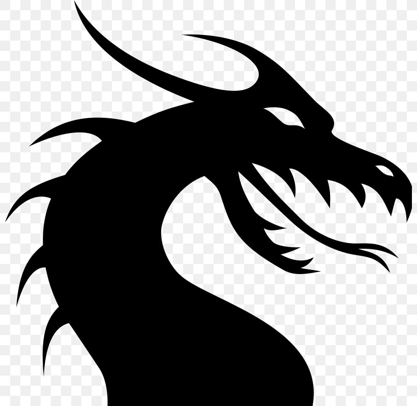 Clip Art Openclipart Vector Graphics Silhouette Free Content, PNG, 800x800px, Silhouette, Art, Blackandwhite, Cartoon, Chinese Dragon Download Free