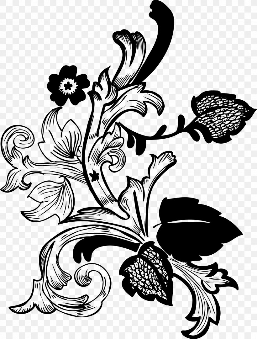 Drawing Floral Design Flower, PNG, 1857x2450px, Drawing, Art, Artwork, Black, Black And White Download Free