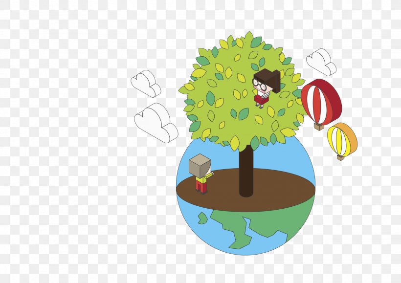 Earth Tree, PNG, 2223x1571px, Earth, Balloon, Designer, Drawing, Grass Download Free
