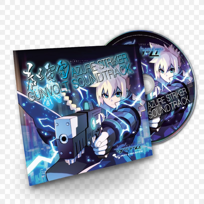 Azure Striker Gunvolt Soundtrack Inti Creates Digipak, PNG, 1024x1024px, Azure Striker Gunvolt, Cardboard, Compact Disc, Digipak, Electric Blue Download Free