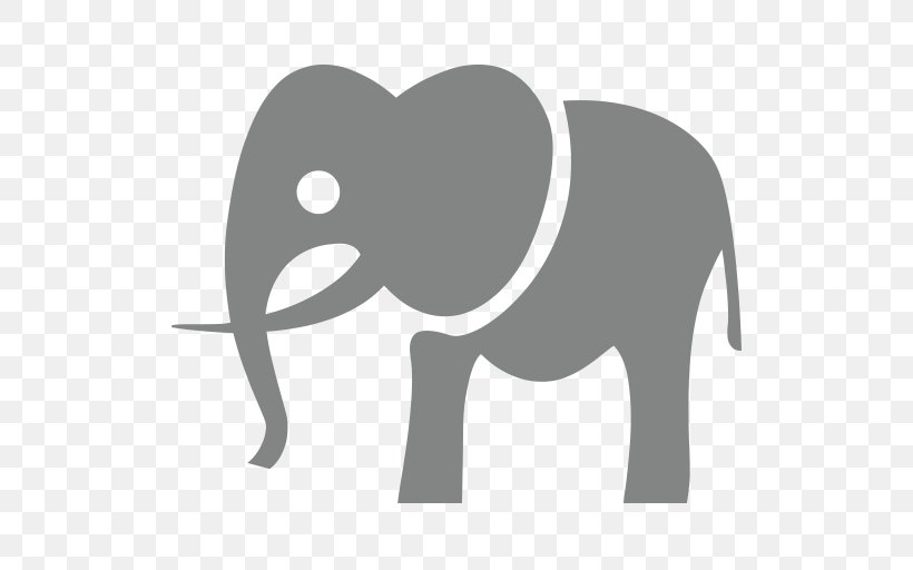 African Elephant Symbol Emoji, PNG, 512x512px, Elephant, African Elephant, Animal, Black, Black And White Download Free