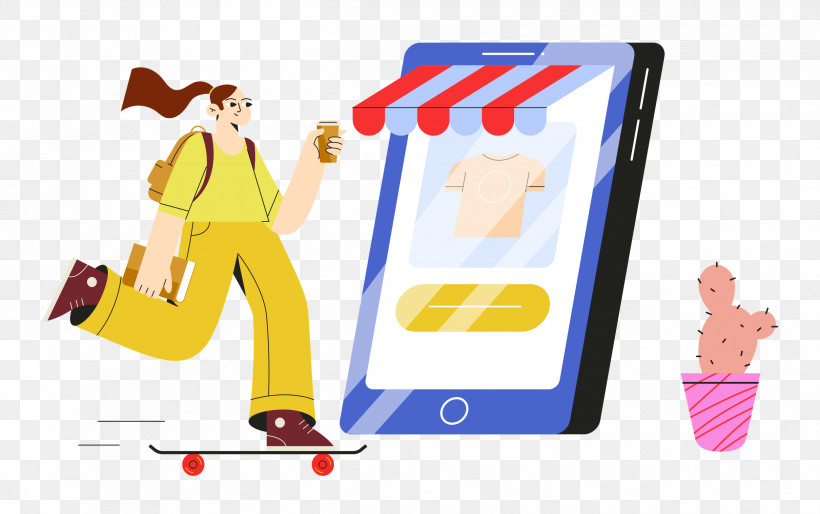 Shopping Mobile Business, PNG, 2500x1568px, Shopping, Business, Cartoon, Coffee Cup, Credit Card Download Free