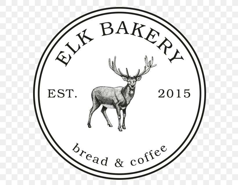 Elk Bakery Royalty-free, PNG, 637x637px, Royaltyfree, Antler, Area, Black And White, Brand Download Free