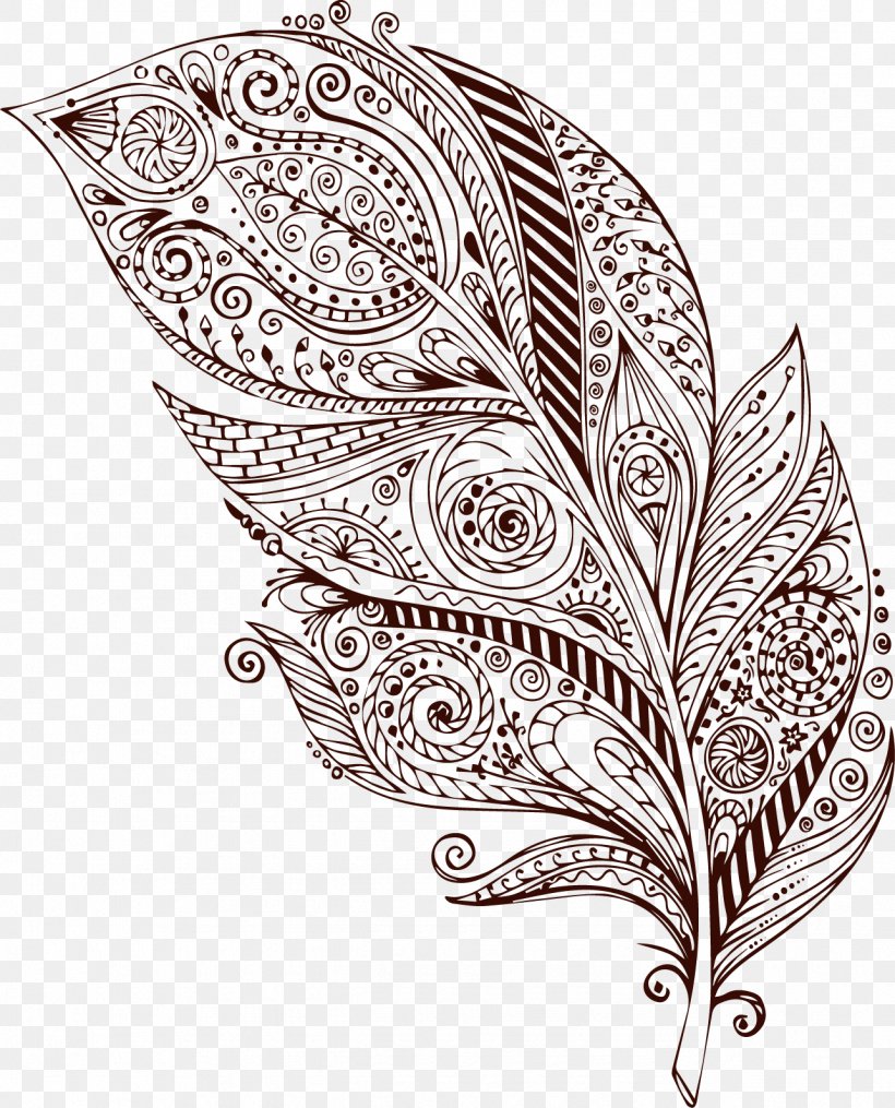 Feather, PNG, 1285x1592px, Feather, Black And White, Computer Graphics, Drawing, Leaf Download Free