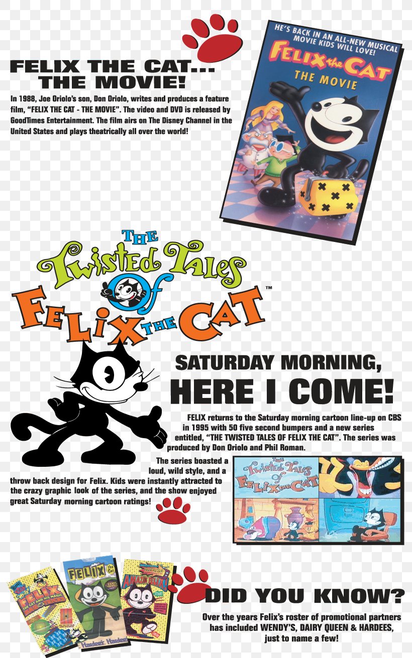 Felix The Cat Kitten DreamWorks Animation NBCUniversal, PNG, 795x1311px, Felix The Cat, Advertising, Cartoon, Casper, Cat Download Free