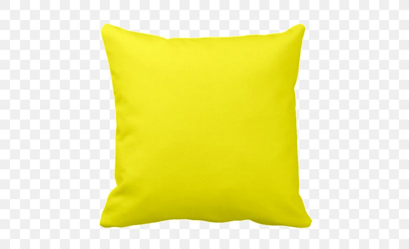 Throw Pillows Cushion T-shirt Yellow, PNG, 500x500px, Pillow, Color, Cotton, Cushion, Linen Download Free