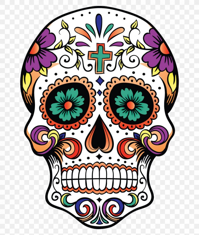 Day Of The Dead Calavera Skull Art Death, PNG, 848x1000px, Day Of The