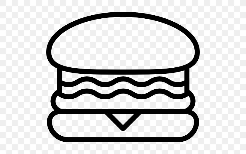 Hamburger Pizza Fast Food Cheeseburger, PNG, 512x512px, Hamburger, Area, Black, Black And White, Burger King Download Free