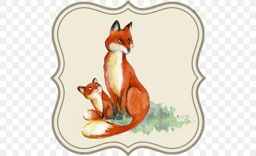 Infant Drawing Mother Fox Watercolor Painting, PNG, 500x500px, Infant, Art, Baby Shower, Carnivoran, Child Download Free