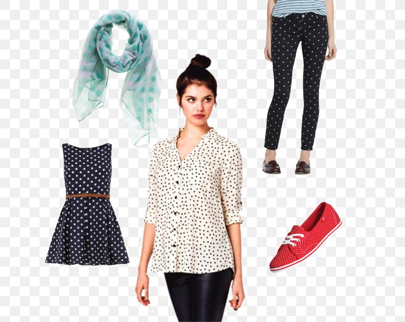 Polka Dot Sleeve Fashion Blouse Leggings, PNG, 640x652px, Polka Dot, Blouse, Clothing, Fashion, Leggings Download Free