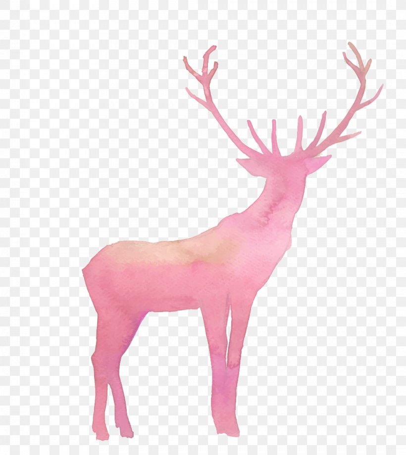 Reindeer Elk, PNG, 1066x1197px, Deer, Antler, Elk, Mammal, Pink Download Free