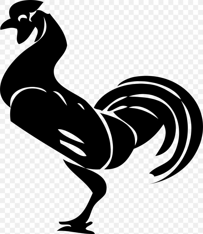 Rooster Chicken Clip Art, PNG, 2082x2400px, Rooster, Artwork, Beak, Bird, Black And White Download Free
