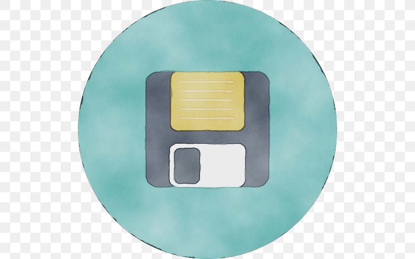 Green Yellow Turquoise Aqua Plate, PNG, 512x512px, Watercolor, Aqua, Dishware, Electronic Device, Floppy Disk Download Free
