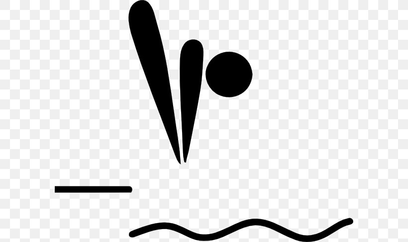 2012 Summer Olympics Diving Logo Clip Art, PNG, 600x487px, Diving, Black And White, Brand, Free Content, Logo Download Free