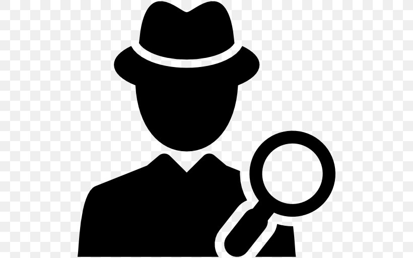 Detective Private Investigator Police Clip Art, PNG, 512x512px, Detective, Artwork, Black, Black And White, Cowboy Hat Download Free