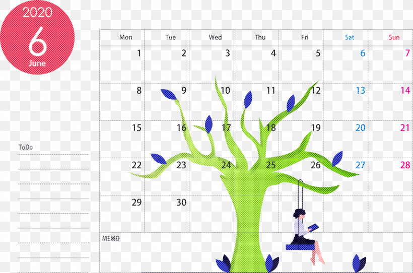 June 2020 Calendar 2020 Calendar, PNG, 3000x1983px, 2020 Calendar, June 2020 Calendar, Circle, Diagram, Green Download Free